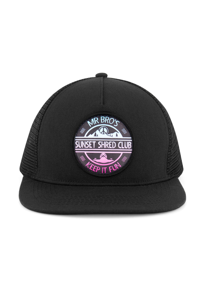 Sunset Shred Club Trucker Cap (Black)