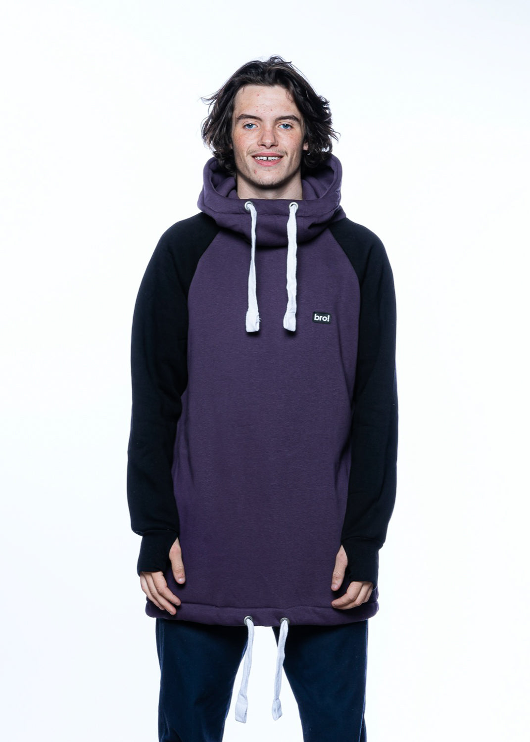 bro! chill n'shred hoodie (midnight sky-black)