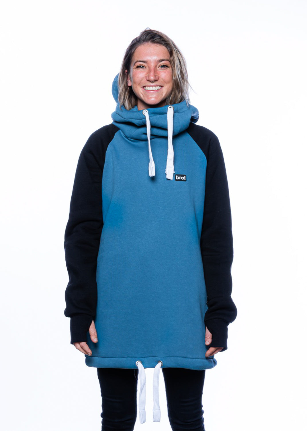 bro! chill n'shred hoodie (slate blue-black)