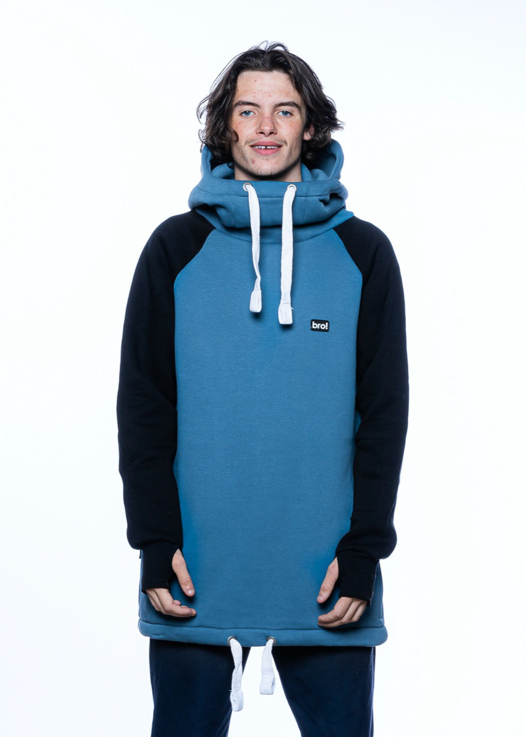 bro! chill n'shred hoodie (slate blue-black)