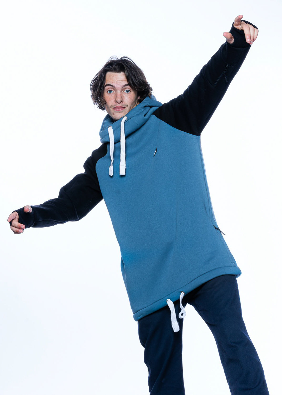 bro! chill n'shred hoodie (slate blue-black)